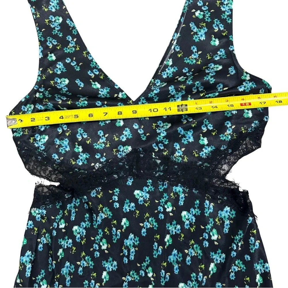 Rails Pandora Floral Satin Crepe Midi Dress Black 
Green SZ Small Fairy EUC - Picture 6 of 10